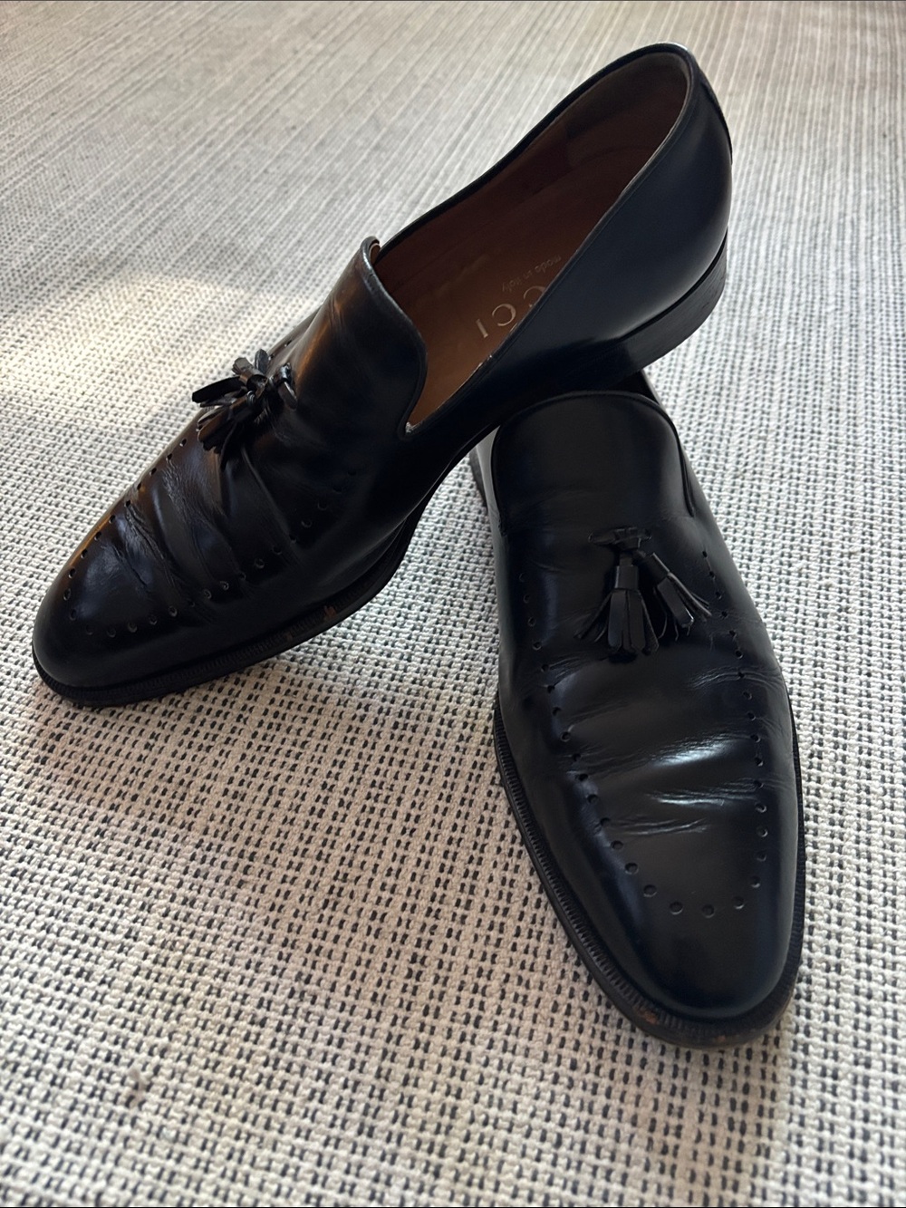 Gucci Black Leather Tassel Loafers - Picture 13 of 14